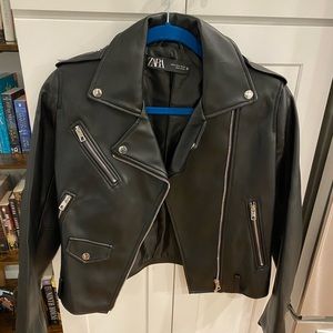 Zara black leather jacket